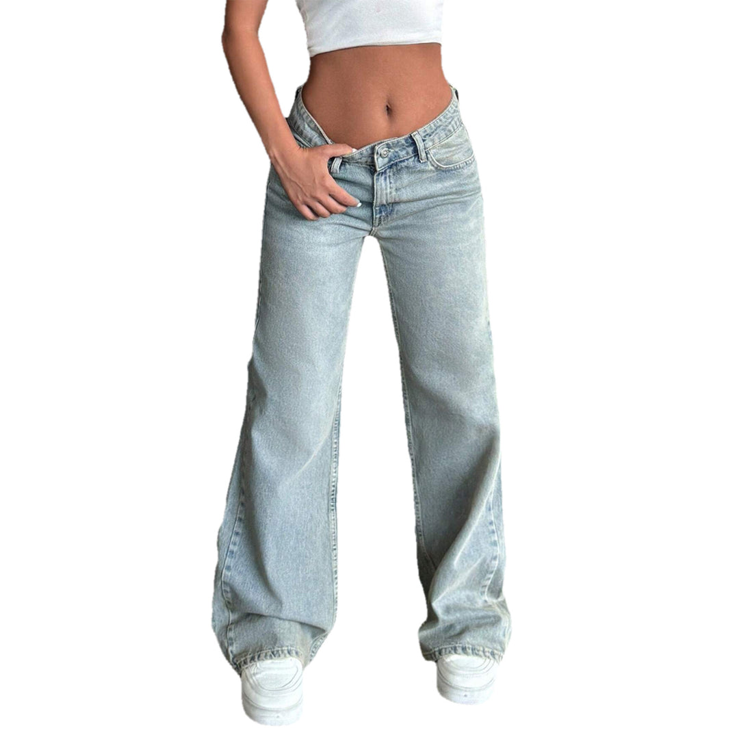 Damen Tief sitzende weite Schlagjeans aus Vintage-Denim Drune