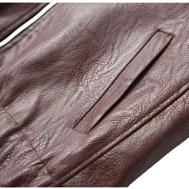 Damen Kunstlederjacke im lässigen Schnitt mit aufgesetzten Taschen Drune