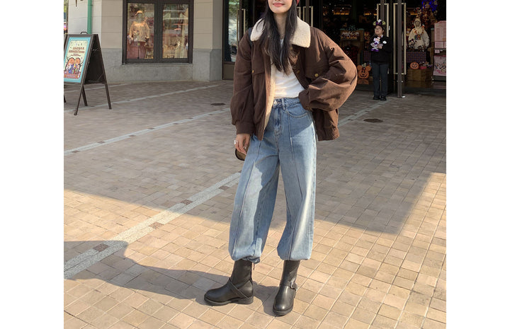 Damen Übergangsjacke mit Kunstfellkragen Drune