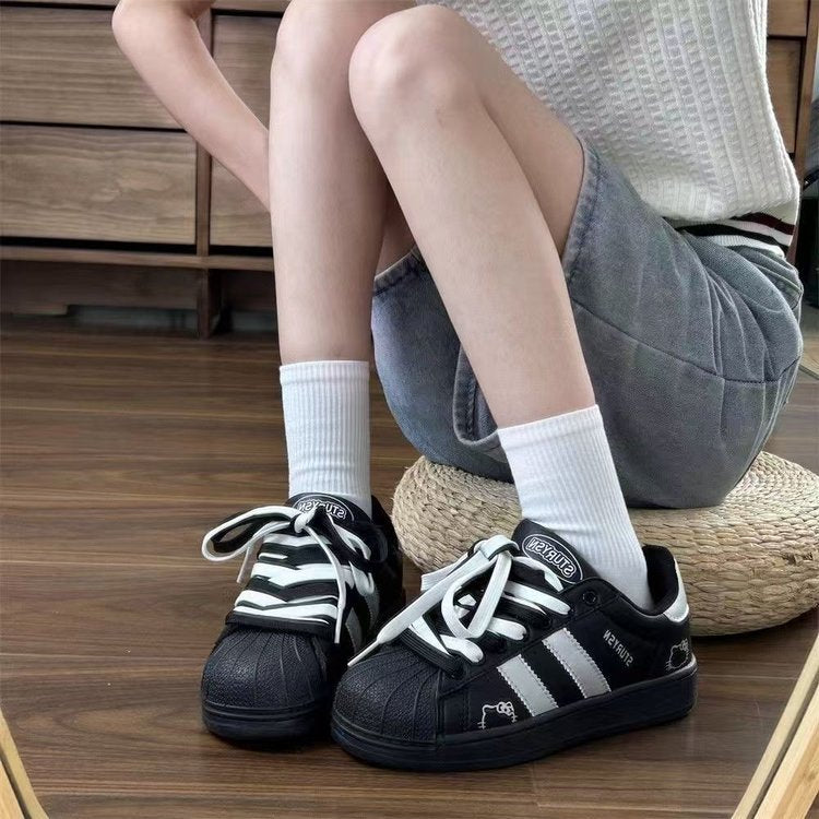 Damen Sportliche Sneakers mit strukturiertem Obermaterial und rutschfester Sohle Drune