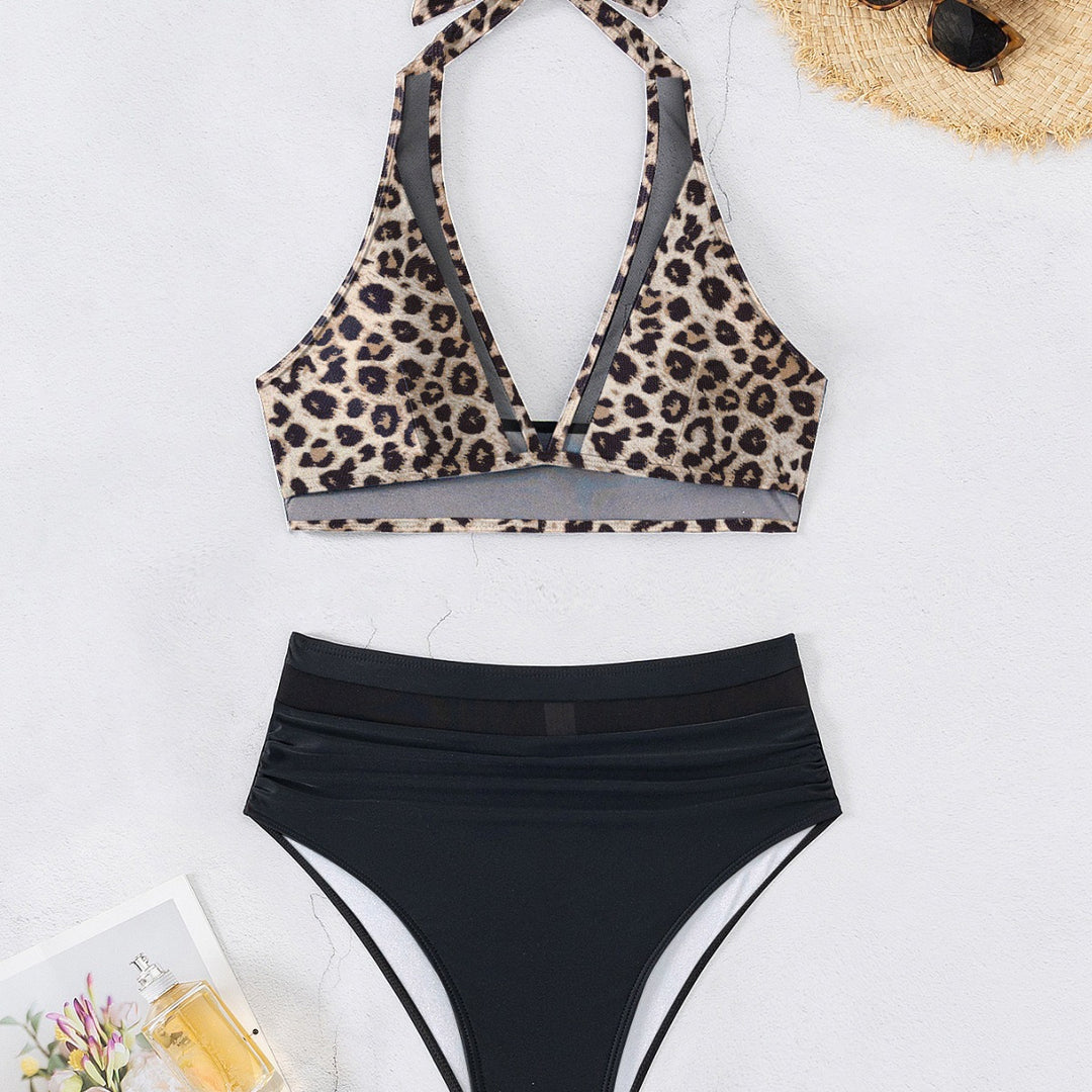Damen Hochtaillierter Bikini mit transparenten Einsätzen und raffiniertem Schnitt Drune