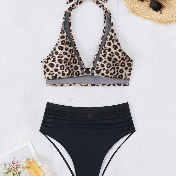 Damen Hochtaillierter Bikini mit transparenten Einsätzen und raffiniertem Schnitt Drune