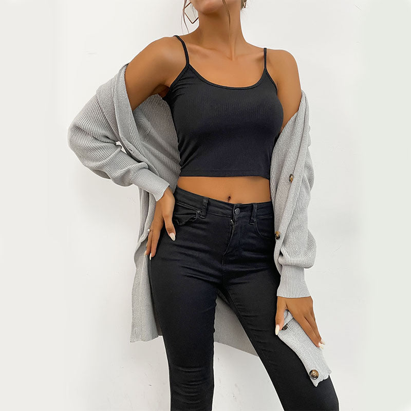 Damen Oversize Longcardigan aus weichem Feinstrick mit tiefem V‑Ausschnitt und Knopfleiste Drune