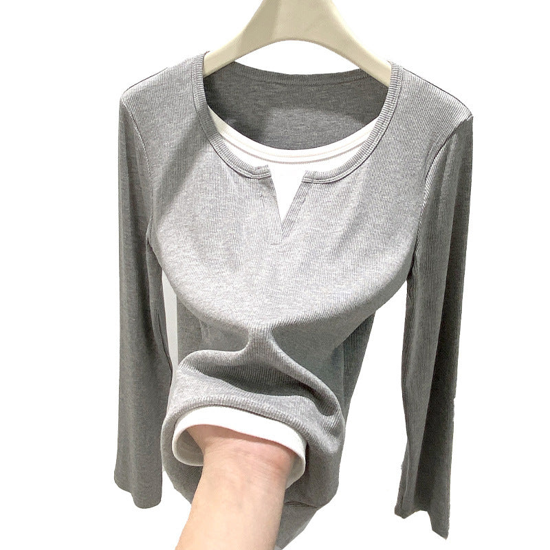 Damen Elegant geschnittenes Langarmshirt Drune
