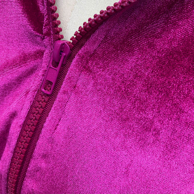 Damen Sportlicher Velour-Jogginganzug mit hohem Bund Drune