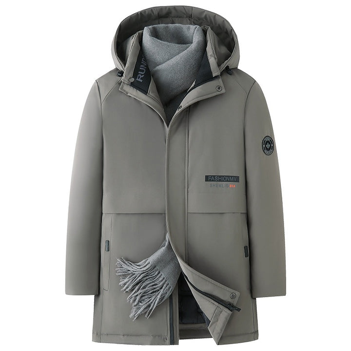 Herren mittellanger Thermoparka mit Kapuze, wind- und wasserabweisender Performance-Außenhülle Drune