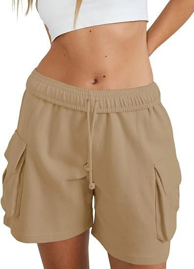 Damen lässige Freizeithose mit komfortablem Gummibund und praktischen Seitentaschen Drune