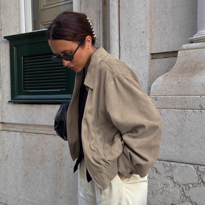 Damen Lässige Oversized Jacke aus weichem Material Drune