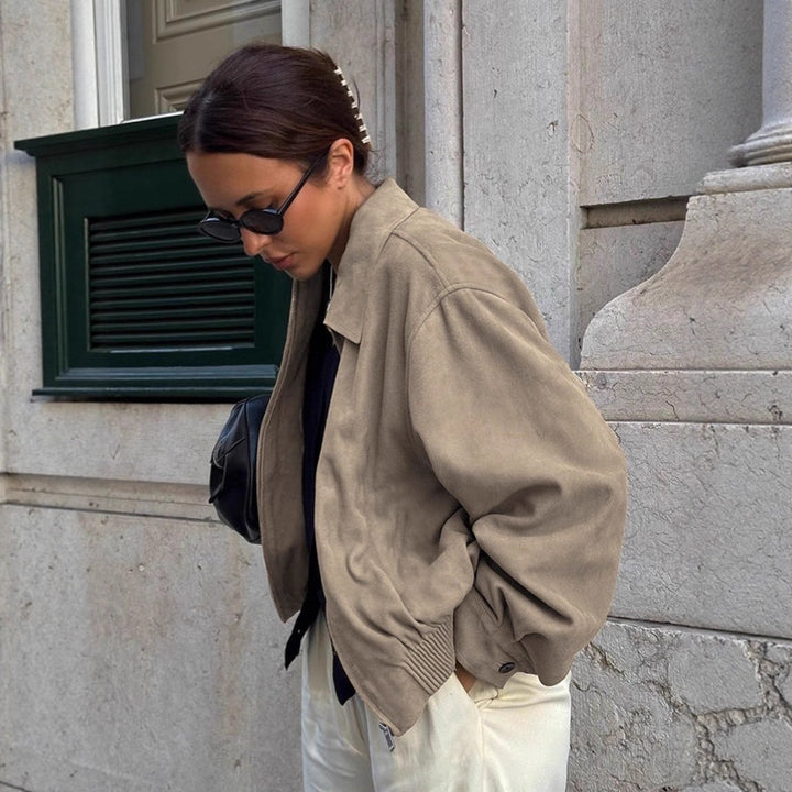 Damen Lässige Oversized Jacke aus weichem Material Drune