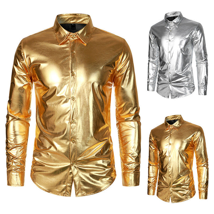 Herren Metallic Hemd Drune