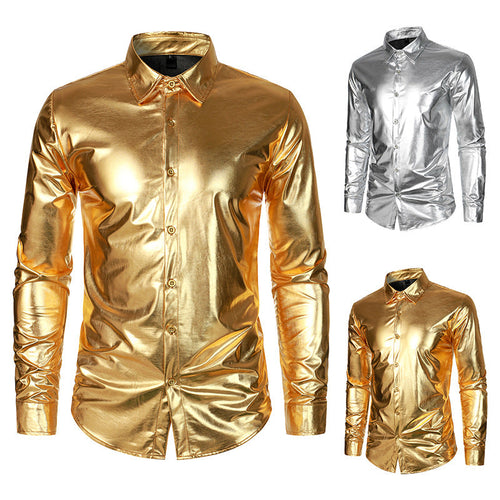 Herren Metallic Hemd Drune