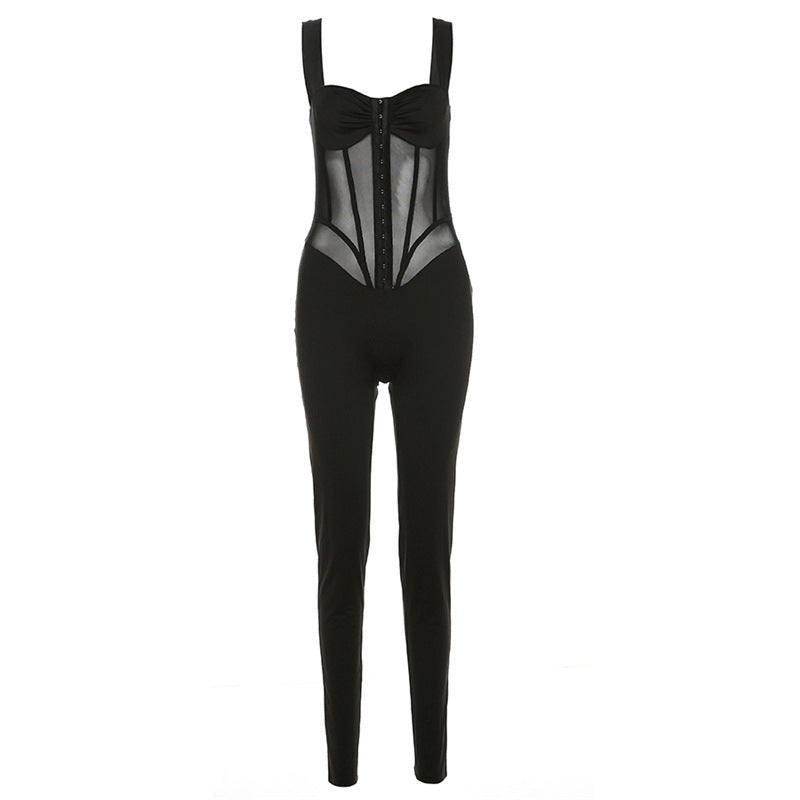 Damen Eleganter Body mit durchsichtigen Einsätzen und figurformendem Schnitt Drune