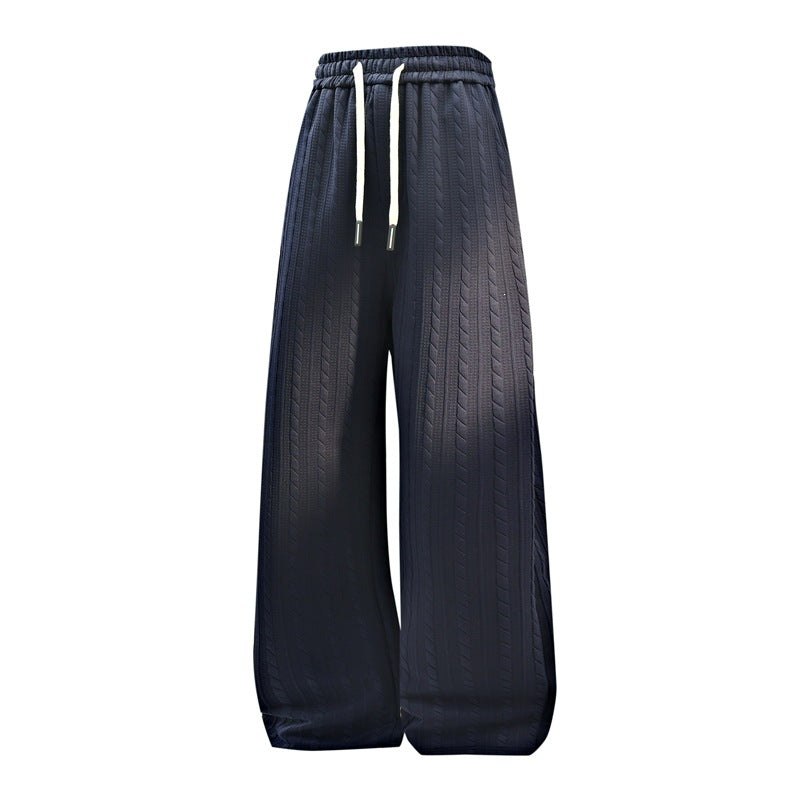 Damen Weite Strick-Loungehose mit Zopfmuster, Kordelbund & Relaxed-Silhouette Drune