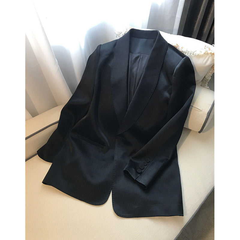 Damen Eleganter Blazer mit schickem Muster und hohem Kragen Drune