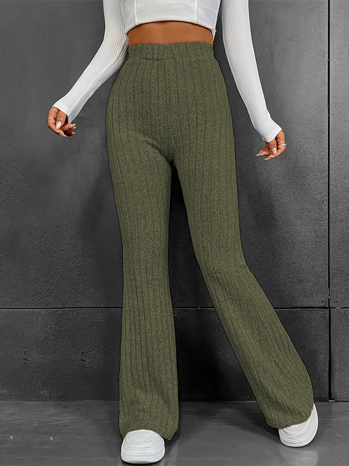 Damen Weiche Ripp-Hose mit hohem Bund Drune