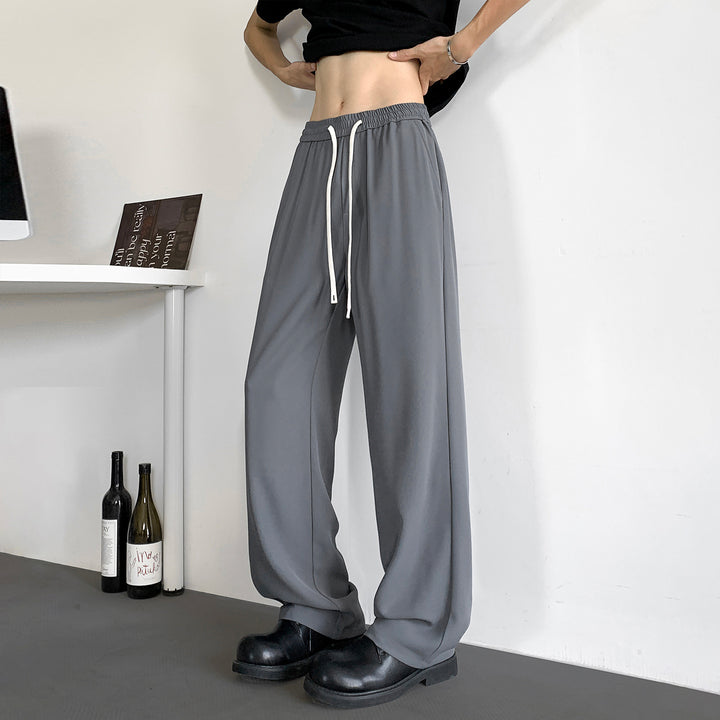 Herren Weite Relaxed-Fit Loungehose mit elastischem Bund und Tunnelzug Drune