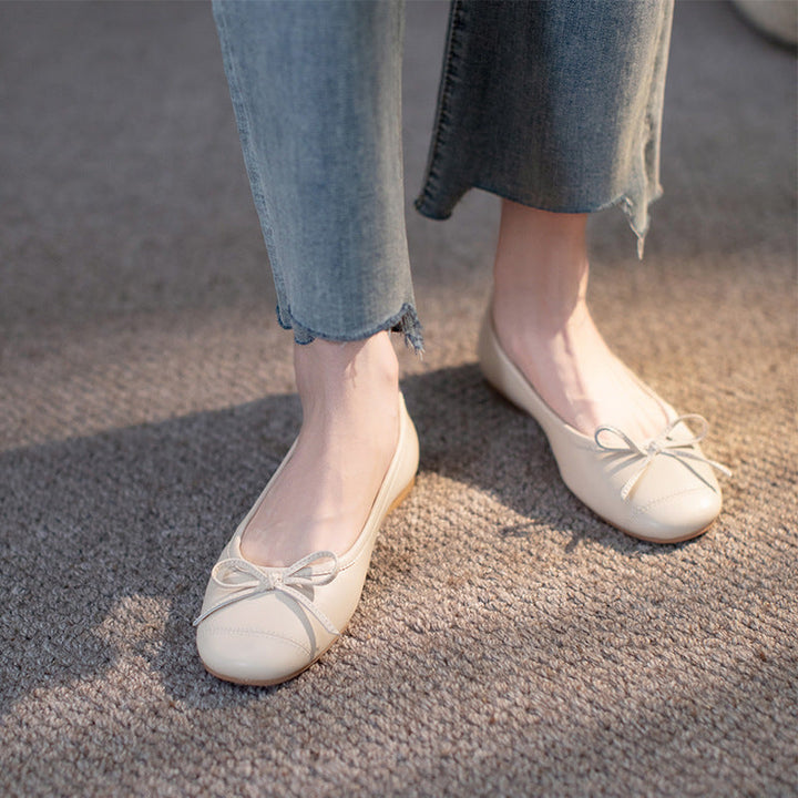 Damen Ballerinas mit dekorativem Schleifenakzent und rutschfester Sohle Drune
