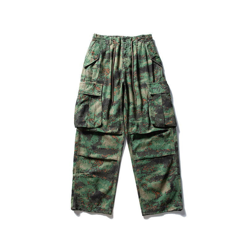 Herren Cargo-Overshirt im Utility-Stil mit Camouflage-Print und Mehrfachtaschen Drune