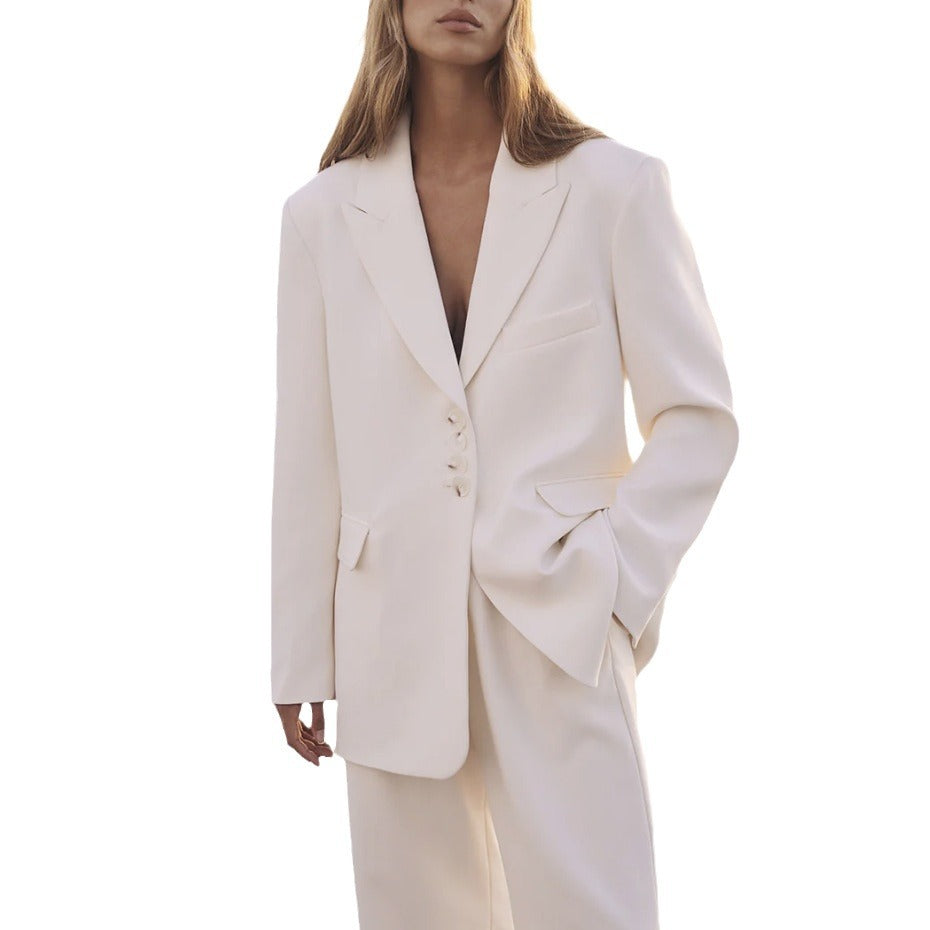 Damen Oversized Blazer mit Knopfdetails Drune