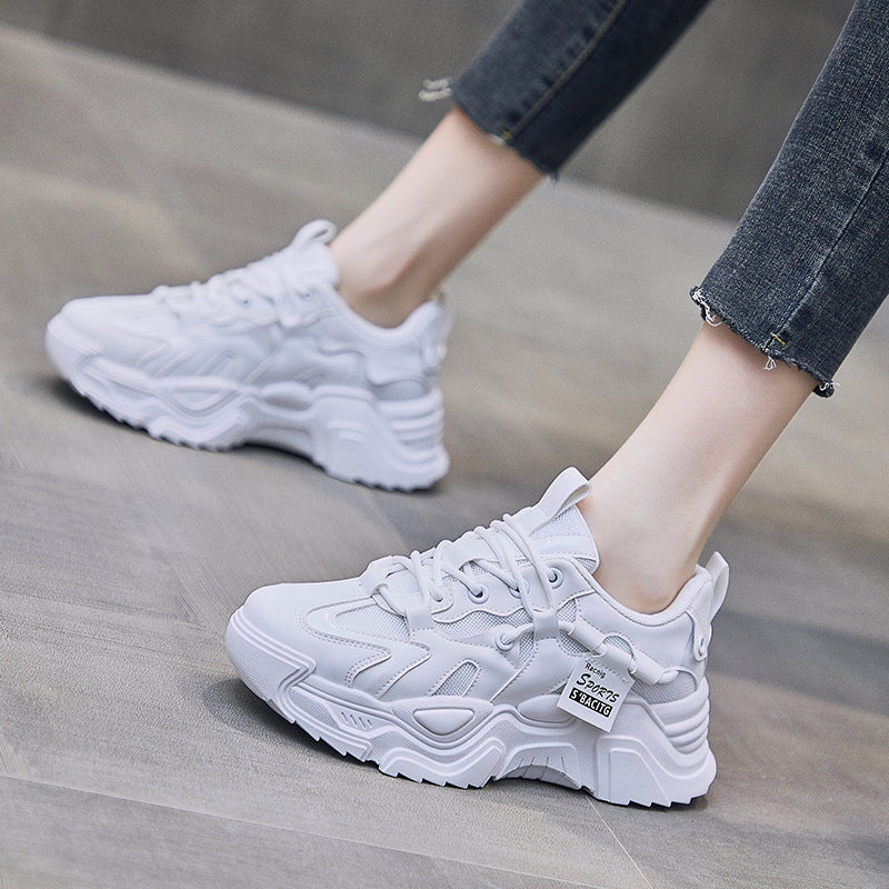 Damen nan klobige Sportsneaker mit extrahoher Profilsohle und atmungsaktivem Netzfutter Drune