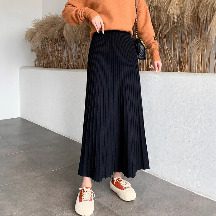 Damen Eleganter Plissee-Rock Drune