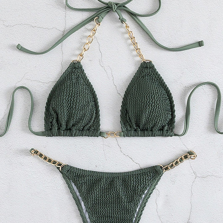 Damen Triangel-Bikini mit eleganten Kettenakzenten Drune