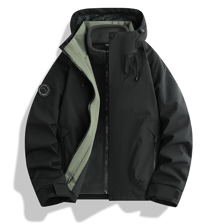 Herren wasserdichte Softshelljacke mit Kapuze und Fleece-Innenfutter Drune