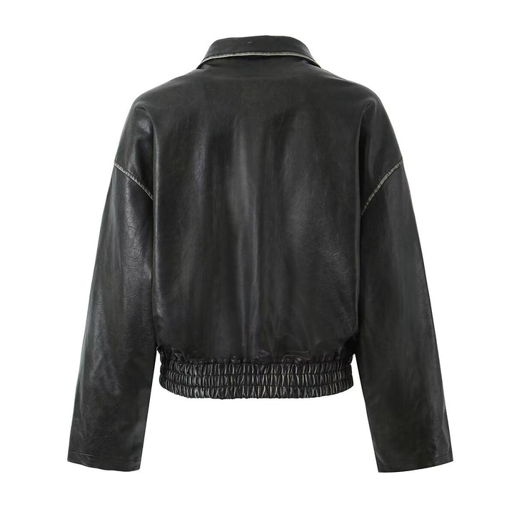 Damen Lederjacke mit modernem Schnitt und praktischen Reißverschlusstaschen Drune