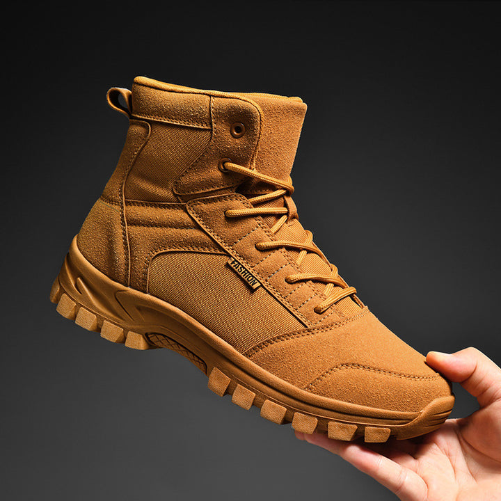 Herren Knöchelhohe Outdoor‑Tactical‑Trekkingstiefel aus Velours‑ und Nylonmix mit stoßdämpfender EVA‑Sohle Drune