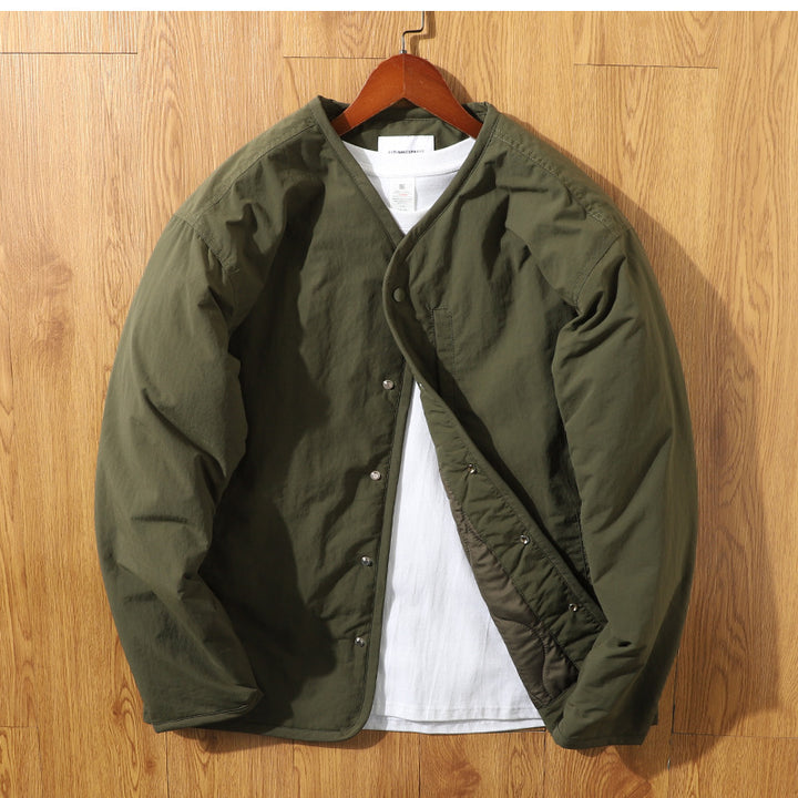 Herren Lässige Steppjacke mit Druckknöpfen Drune
