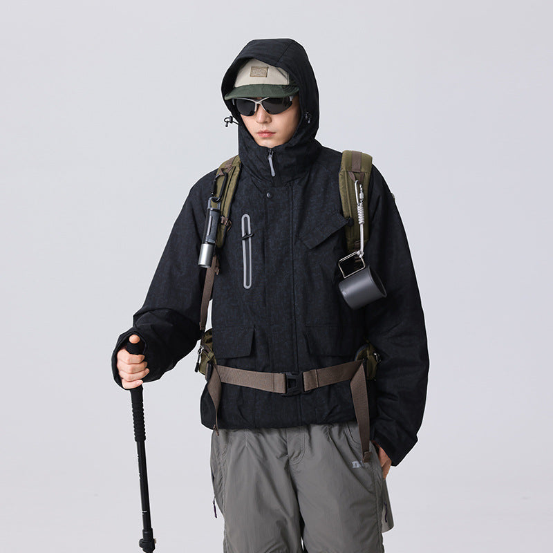 Herren Urban-Technical Field-Parka mit hochschließendem Kragen, schräge Brustpatte und verdeckten Reißverschlüssen Drune