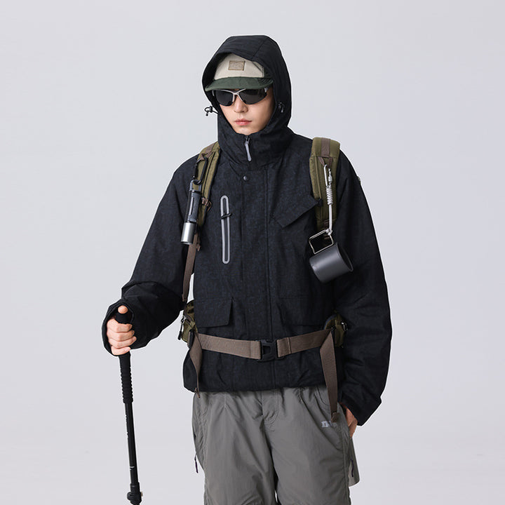 Herren Urban-Technical Field-Parka mit hochschließendem Kragen, schräge Brustpatte und verdeckten Reißverschlüssen Drune