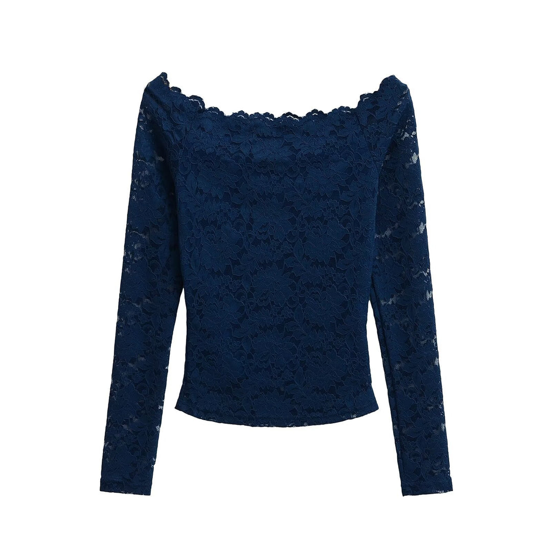 Damen Spitzenoberteil mit schickem Off-Shoulder-Ausschnitt Drune