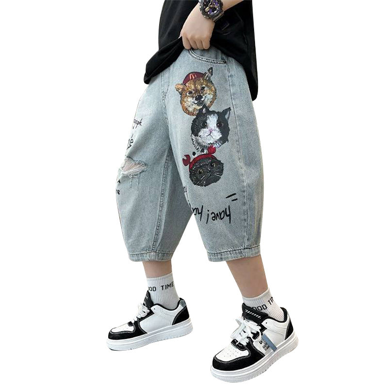 Unisex lockere Denim Hosen Drune