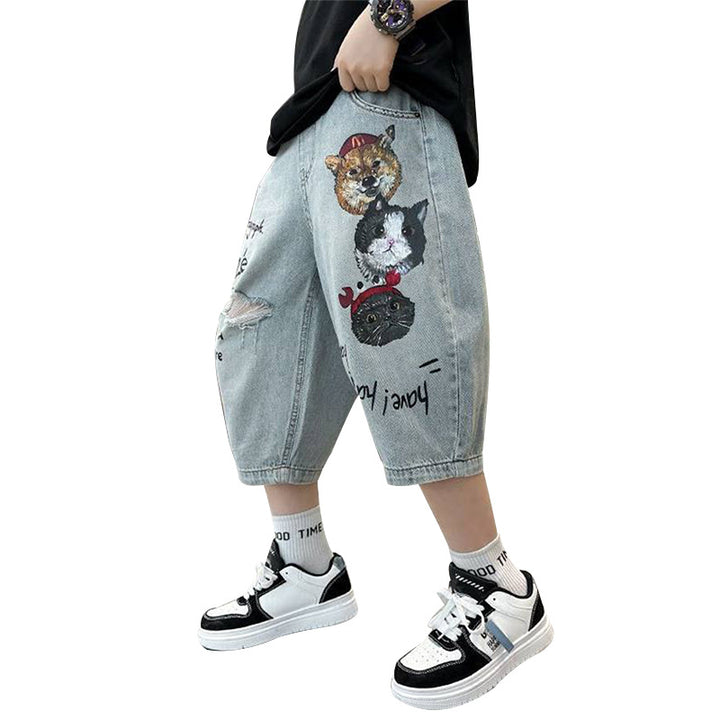 Unisex lockere Denim Hosen Drune