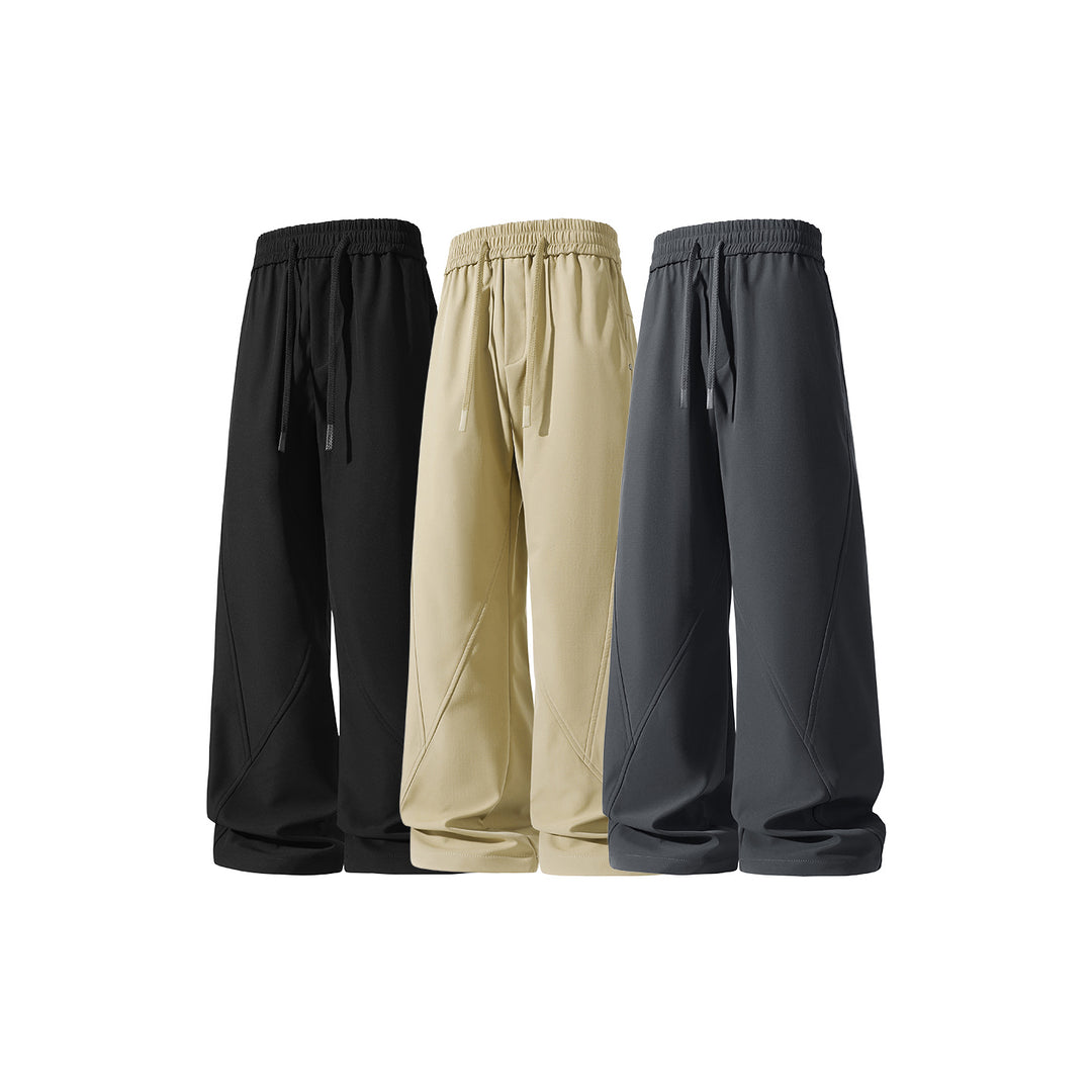 Damen Weite Culotte-Jogginghose mit elastischem Bund, Tunnelzug und dekorativen Nahtpaneelen Drune