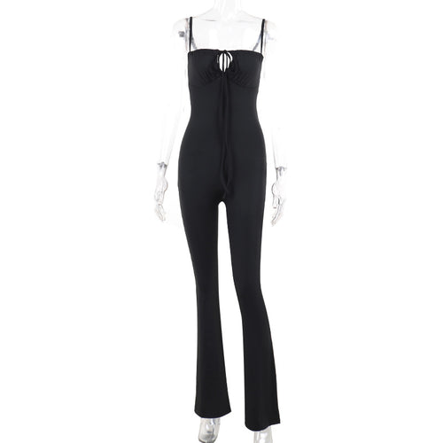 Damen Figurbetonter Jumpsuit mit raffinierter Schnürung Drune