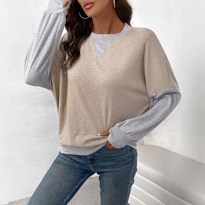 Damen Lässiger Pullover mit angeschnittenen Ärmeln Drune