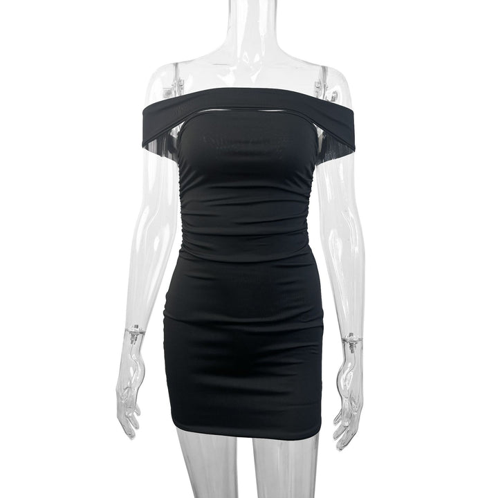 Damen Asymmetrisches Minikleid mit komfortabler Raffung und schulterfreiem Design Drune