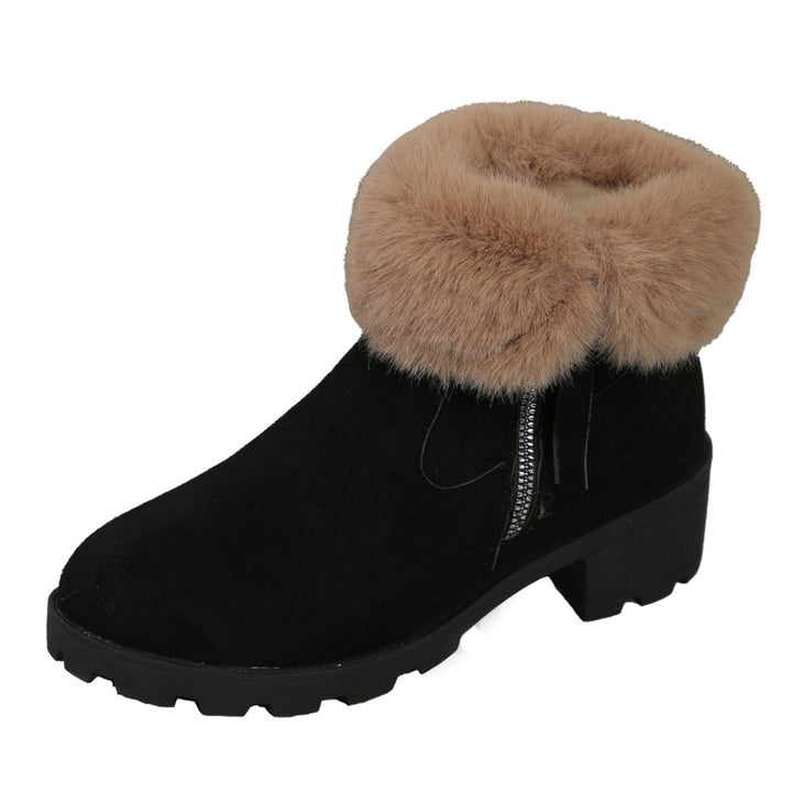 Damen Winterstiefel mit kuscheligem Fellkragen und rutschfester Sohle Drune