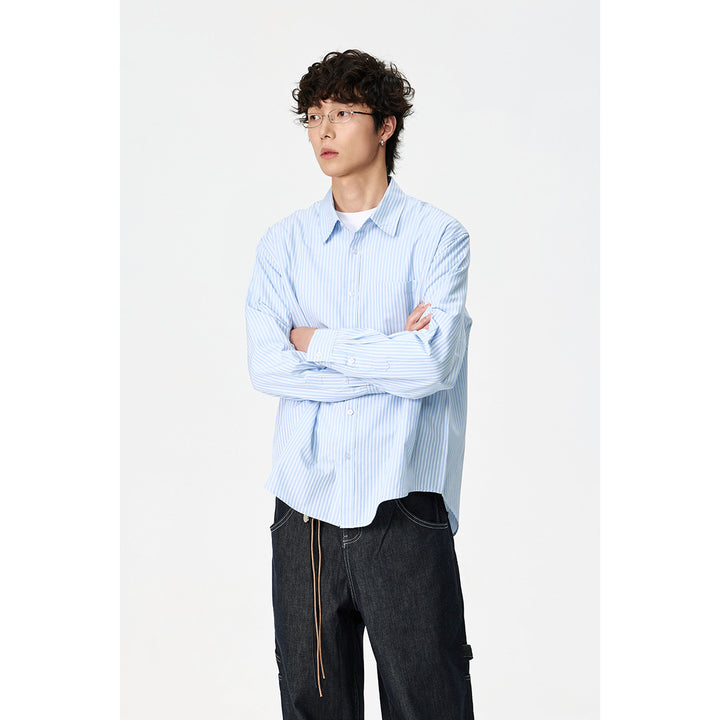 Damen Oversize-Hemdbluse mit Kentkragen, Brusttasche und gerundetem Saum Drune