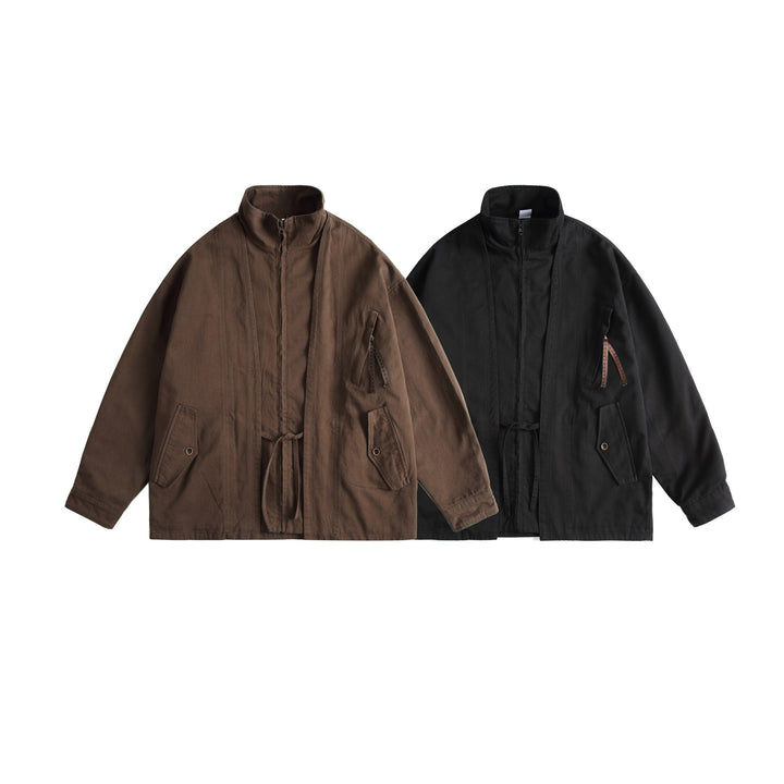 Unisex Oversized Canvas-Fieldjacke mit Tunnelzug, Funnelkragen und Utility‑Taschen Drune