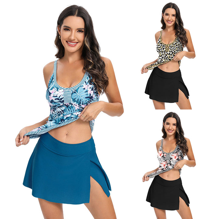 Damen Tankini-Oberteil mit elegantem Animal-Print Drune