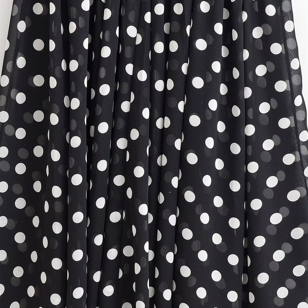 Damen Maxikleid mit schwingendem Rock und herzförmigem Ausschnitt Drune
