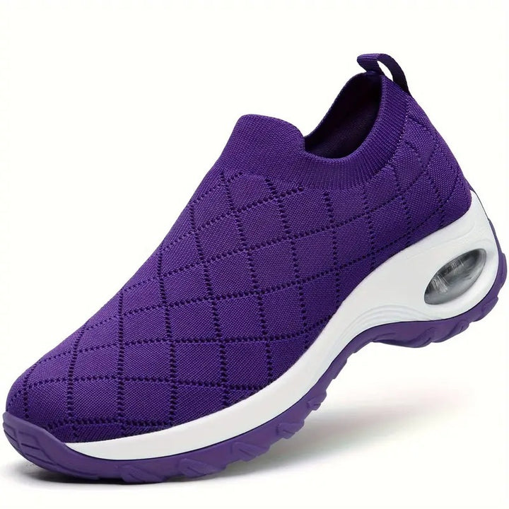 Damen Slip-On Strick-Sneaker mit Luftkissen und dämpfender Plateausohle Drune