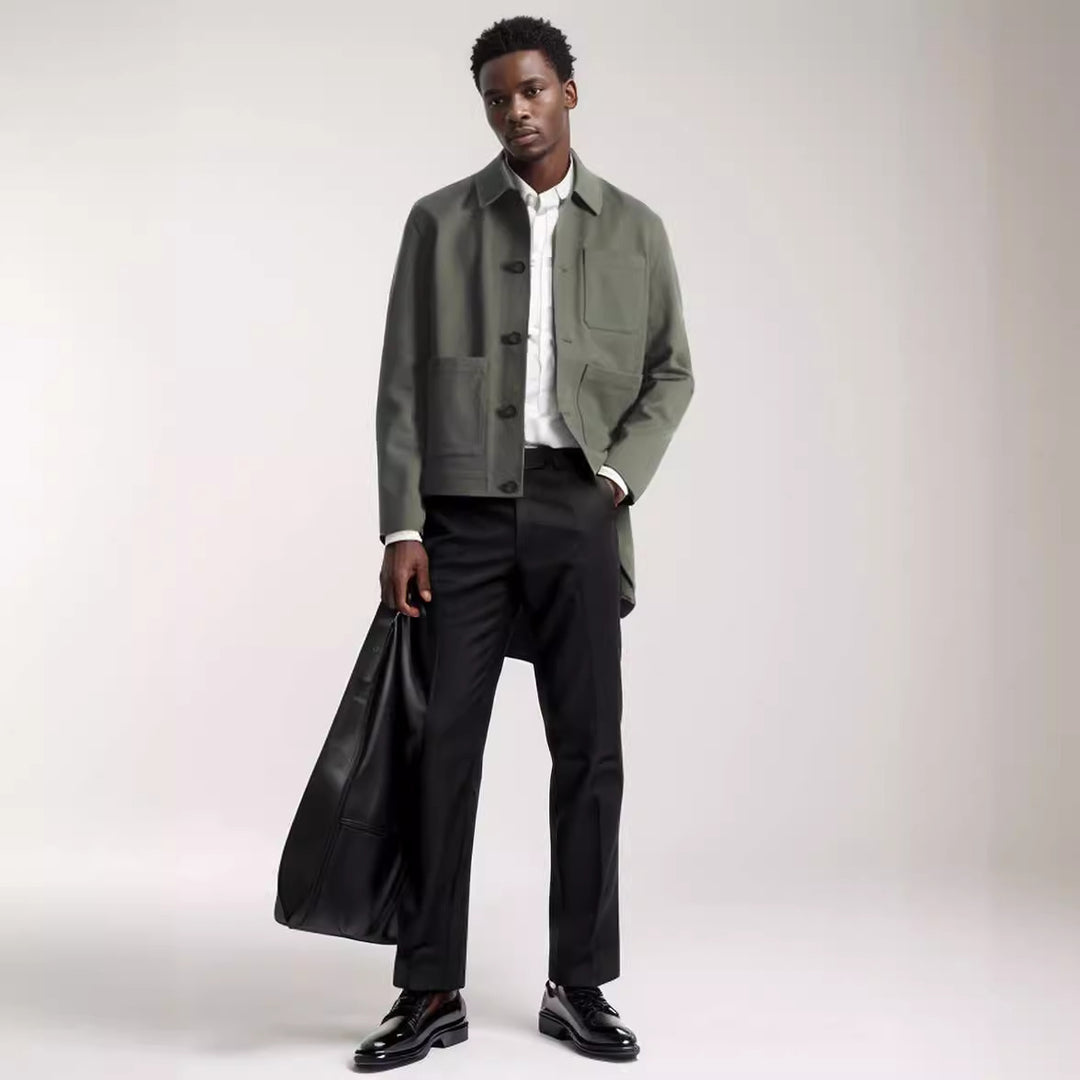 Herren modische Jacke mit aufgesetzten Taschen und hochwertigem Material Drune