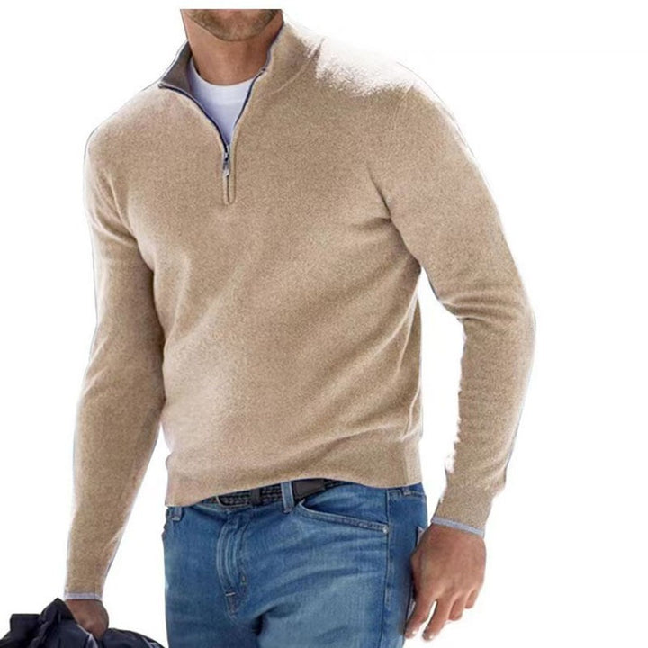 Damen nan leichter Sweatshirtpullover mit halbem Reißverschluss Drune