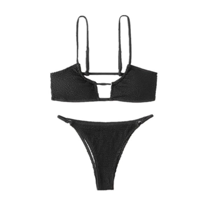 Damen Bikini-Set mit modernem Cut-Out und texturiertem Design Drune