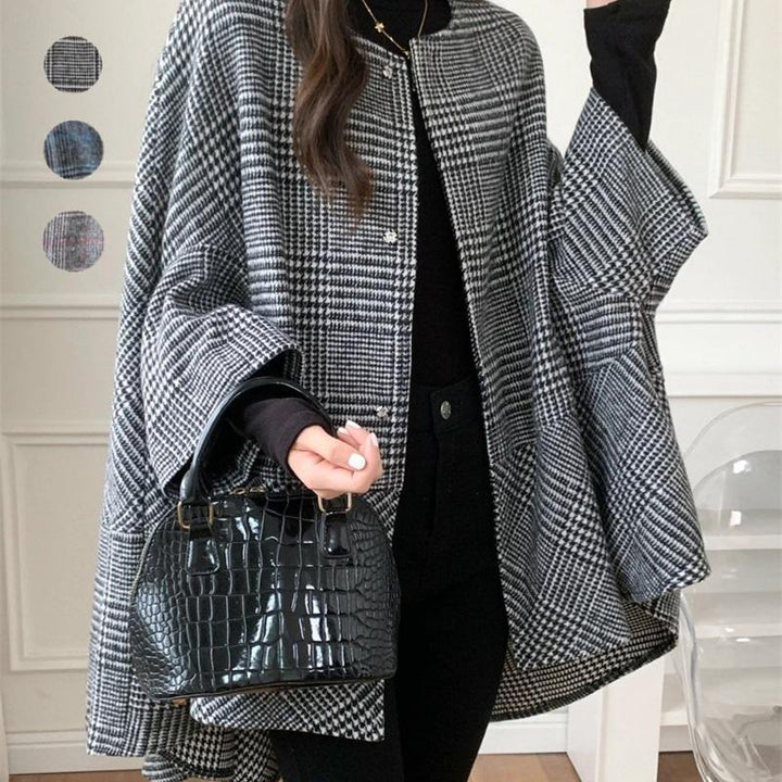 Damen Oversized Cardigan im modernen Karomuster Drune