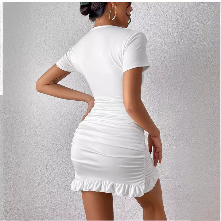 Damen Figurbetontes Minikleid mit Wickeldetails Drune